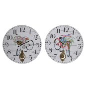 Vggklocka DKD Home Decor Cykel Metall Multicolour Tr MDF (2 an