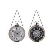 bordsklocka DKD Home Decor Vit Svart Mandala (2 antal)