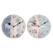 Vggklocka DKD Home Decor Multicolour Frmre lyktor Tr MDF Mede