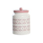 Burk DKD Home Decor 15,5 x 15,5 x 21 cm Rosa Vit Dolomite