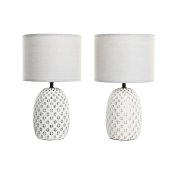 Bordslampa DKD Home Decor Koppar Vit Stengods 220 V 40 W (24 x 2