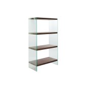 Bokhylla DKD Home Decor Mrkbrun Glas Valnt Tr MDF 80 x 40 x 1