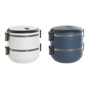 Lunchlda DKD Home Decor Bl Vit Mrkgr Rostfritt stl polyprop