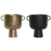 Vas DKD Home Decor 36 x 29 x 33 cm Svart Gyllene Aluminium Moder