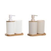 Badkit DKD Home Decor Vit Beige Bambu polystyren 16 x 9 x 18 cm