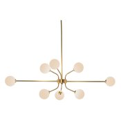Taklampa DKD Home Decor Vit Gyllene Metall Glas 9 W 110 x 38 x 3