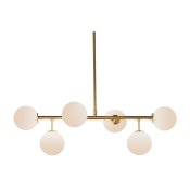 Taklampa DKD Home Decor 83 x 36 x 36 cm Glas Gyllene Metall Vit