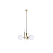 Taklampa DKD Home Decor 64 x 64 x 64 cm Glas Gyllene Metall Vit