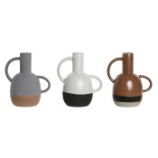Vas DKD Home Decor Vit Gr Terrakota n Porslin 19,5 x 12 x 22,6