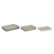 Uppsttning med Brickor DKD Home Decor 53 x 38 x 8 cm Metall Mul