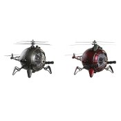 bordsklocka DKD Home Decor Rd Silvrig Helikopter (2 antal)