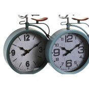 bordsklocka DKD Home Decor Bl Grn Cykel Vintage (2 antal)
