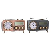 bordsklocka DKD Home Decor Gr Koppar Vintage (2 antal)