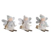 Julgranskula DKD Home Decor Vit Gr Fe 12 x 8 x 10 cm (3 antal)
