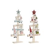 Julgran DKD Home Decor Rd Rosa Tr 17,5 x 5 x 38 cm (2 antal)