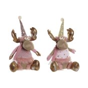 Julgranskula DKD Home Decor Brun Rosa Gyllene Ren 27 x 16 x 42 c