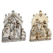 Julkrubba-set DKD Home Decor Gr Gyllene Harts 22 x 6 x 26 cm (2