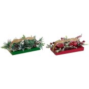 Ljus DKD Home Decor Rd Grn 5,5 x 5,5 x 6,5 cm (2 antal)