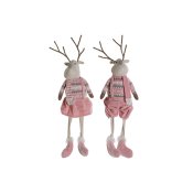 Julgranskula DKD Home Decor Vit Brun Rosa Ren 17 x 14 x 63,5 cm
