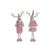 Julgranskula DKD Home Decor Vit Brun Rosa Ren 17 x 12 x 66 cm (2