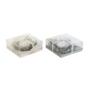 Ljus DKD Home Decor Gyllene Silvrig Jul 21,5 x 21,5 x 8,5 cm (2