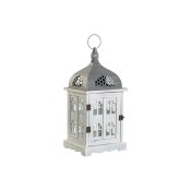 Lykta DKD Home Decor Antikbehandlad Vit Gr Tr Glas 19 x 19 x 4