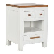 Nattduksbord DKD Home Decor Vit Brun Akaciatr Mangotr 45 x 40