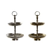 Fruktskl DKD Home Decor Gyllene Silvrig Aluminium 22 x 22 x 31