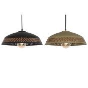 Taklampa DKD Home Decor Brun Svart Krm Metall 50 W 42 x 42 x 24