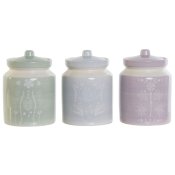 Burk DKD Home Decor Bl Grn Lila Dolomite 12 x 12 x 16 cm (3 an