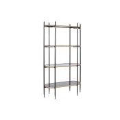 Bokhylla DKD Home Decor Svart Gyllene Metall Glas 103 x 42 x 180