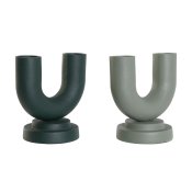 Vas Home ESPRIT Grn Aluminium 18 x 13 x 19 cm (2 antal)