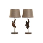 Bordslampa Home ESPRIT Brun Metall Harts 50 W 220 V 26 x 26 x 53