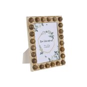 Fotoram Home ESPRIT Vit Brun Glas Mangotr 21 x 3 x 26 cm