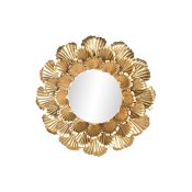 Vggspegel Home ESPRIT Gyllene Lv av en vxt 76,5 x 8 x 76,5 cm