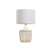 Bordslampa Home ESPRIT Vit Brun Glas Snre 220 W 60 V 28 x 28 x