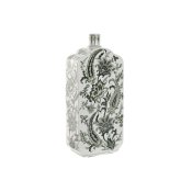 Vas Home ESPRIT Vit Grn Porslin Lv av en vxt 21 x 10 x 48 cm