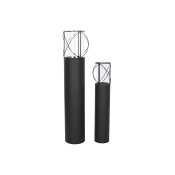 Set med ljusstakar Home ESPRIT Svart Metall Glas 27 x 27 x 125 c