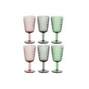 Glasset Home ESPRIT Svart Rd Grn Glas 285 ml (6 antal)