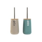 Toalettborste Home ESPRIT Beige Turkos Bambu Rostfritt stl Dolo