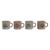 Set med kaffekoppar Home ESPRIT Bl Rosa Stengods 180 ml
