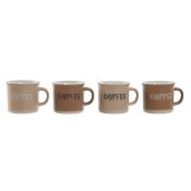 Set med kaffekoppar Home ESPRIT Brun Stengods 180 ml