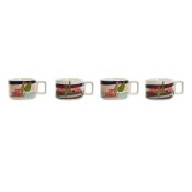 Set med kaffekoppar Home ESPRIT Bl Grn Rosa Lila Metall Bambu
