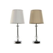 Bordslampa Home ESPRIT Vit Beige Metall 25 W 220 V 20 x 20 x 46