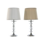 Bordslampa Home ESPRIT Vit Beige Metall 25 W 220 V 22 x 22 x 45