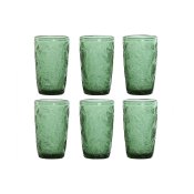 Glasset Home ESPRIT Grn Glas Med relief 370 ml (6 antal)