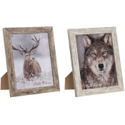 Fotoram Home ESPRIT Vit Naturell Glas polystyren Skandinavisk 24