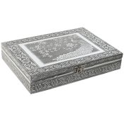 Smyckeskrin Home ESPRIT Grn Silvrig Tr Aluminium 27,5 x 20 x 5