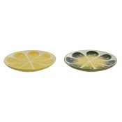 Platt skl Home ESPRIT Gul Grn Stengods Citron 22,5 x 22,5 x 2,