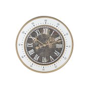 Vggklocka Home ESPRIT Brun Gyllene Glas Jrn 59 x 8,5 x 59 cm